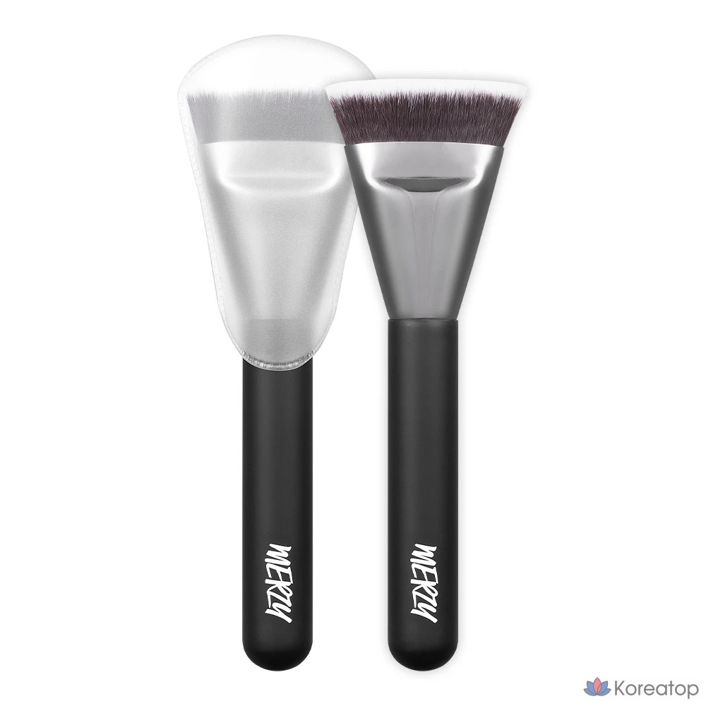 Кисть для нанесения тонального средства MERZY The Airy Fitting Foundation Brush, черный, 1 шт.