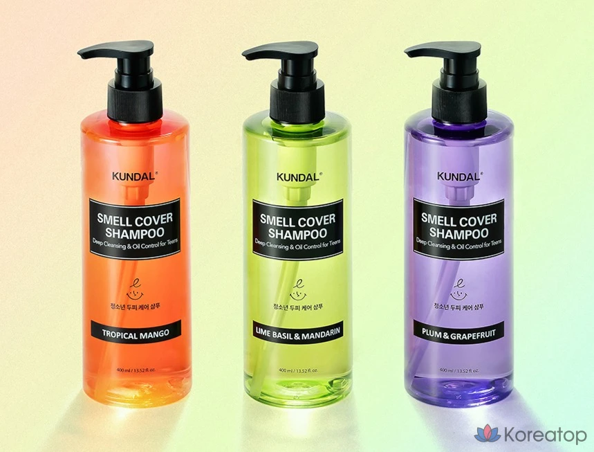 Шампунь Kundal All Day Smell Cover Teenager, тропический манго, 718 мл, 1 шт., фото 6