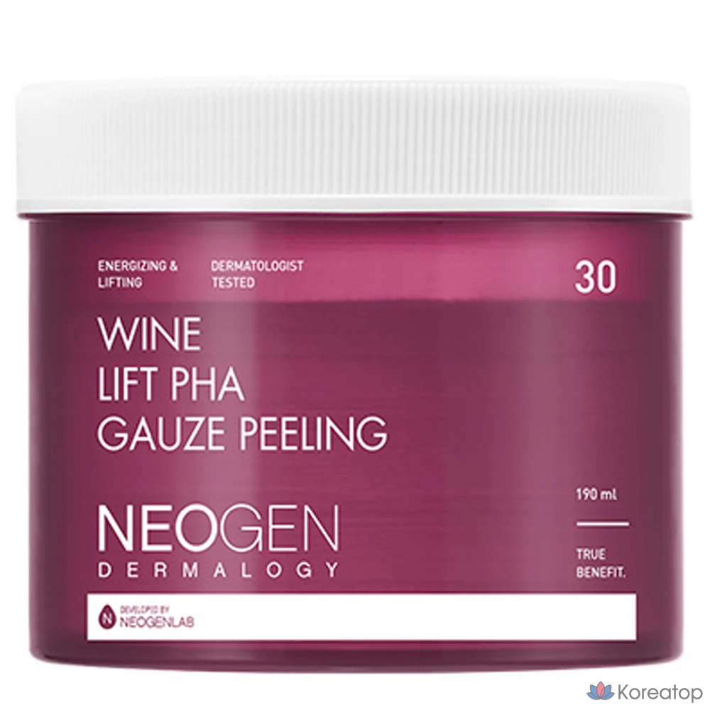 Пилинг-пэды Neogen Dermalogy Wine Lift PHA Gauze Peeling Pad, 190 мл, 30 шт.