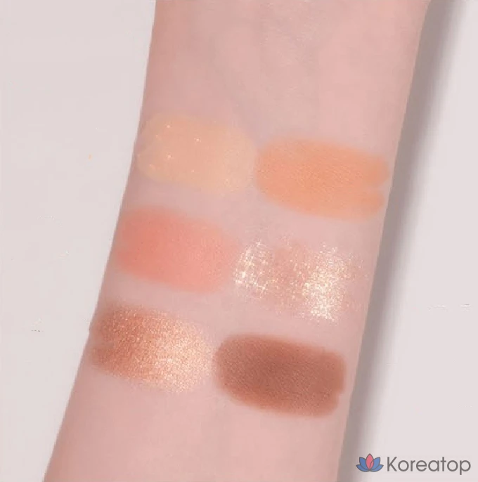 Тени для век VDL Eye Shine Color Mode Shadow Palette, оттенок 01 Peach Orange, 1 шт., фото 4