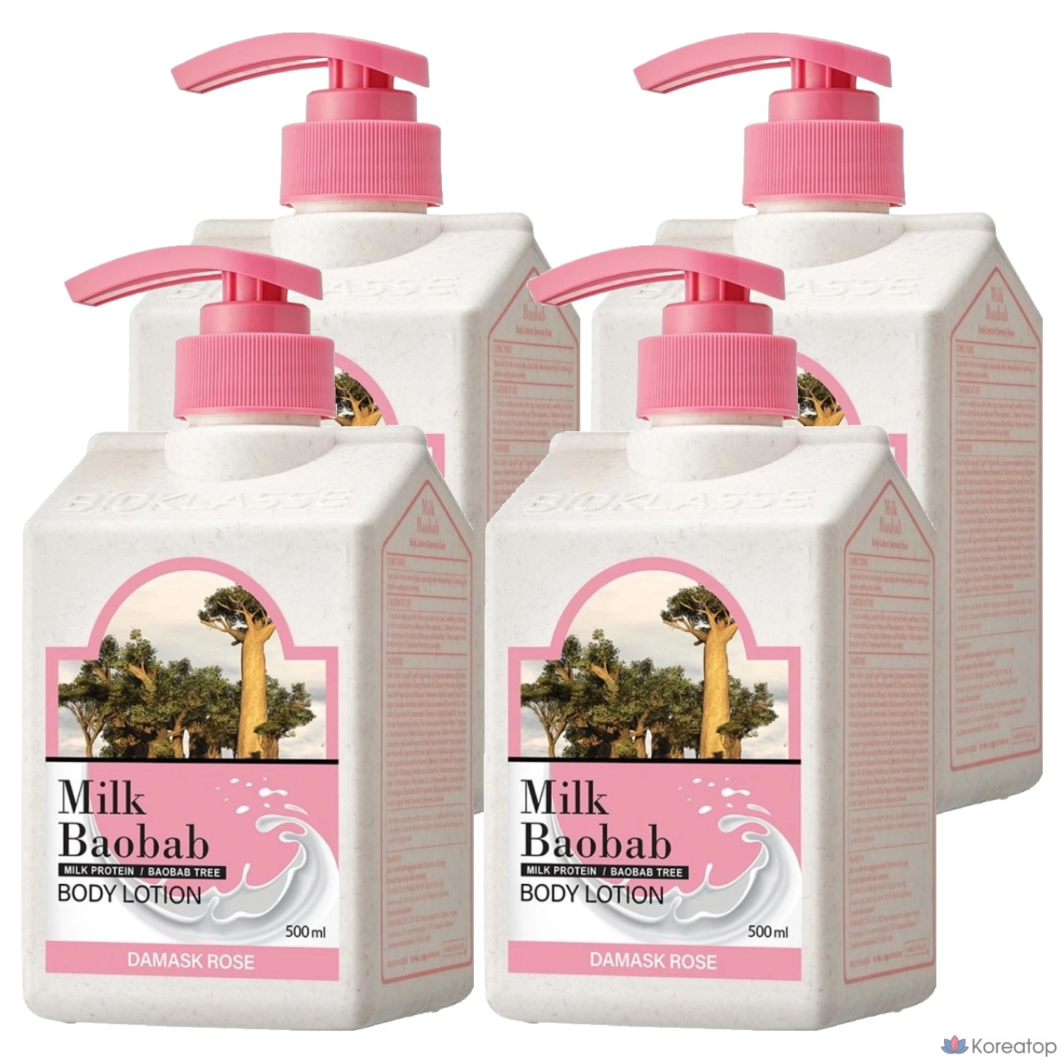 Лосьон для тела Milk Baobab Body Lotion Damask Rose, 500 мл, 4 шт.