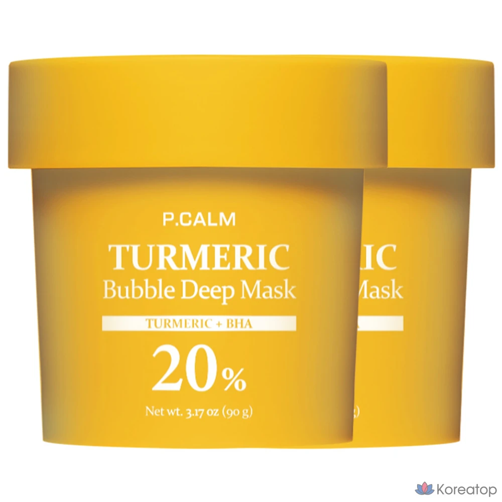 Пилинг-маска P.CALM Turmeric Curcumin Bubble Deep Mask, 2 шт.