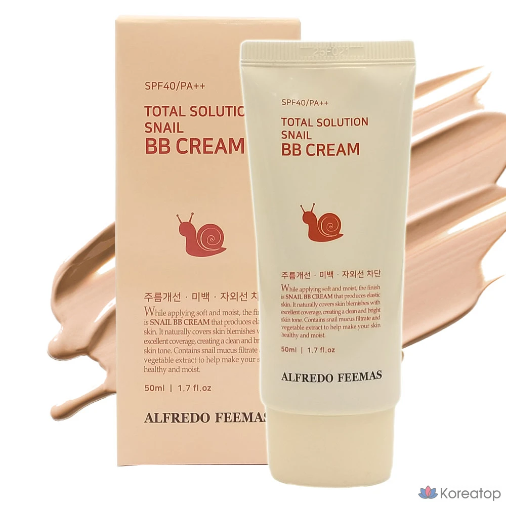 BB-крем Alfredo Feemas Total Solution Snail BB Cream, 50 мл, 1 шт.