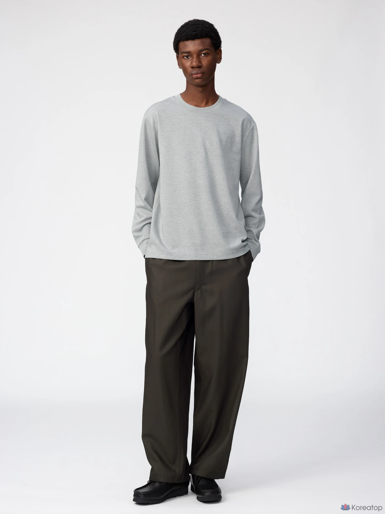 Футболка Uniqlo AIRism Cotton Striped Long Sleeve