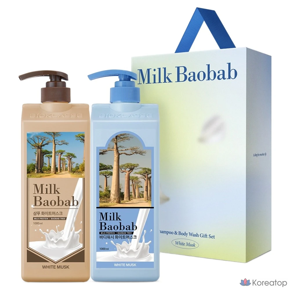 Набор для ухода Milk Baobab Shampoo + Body Wash Gift Set White Musk, 1 шт.