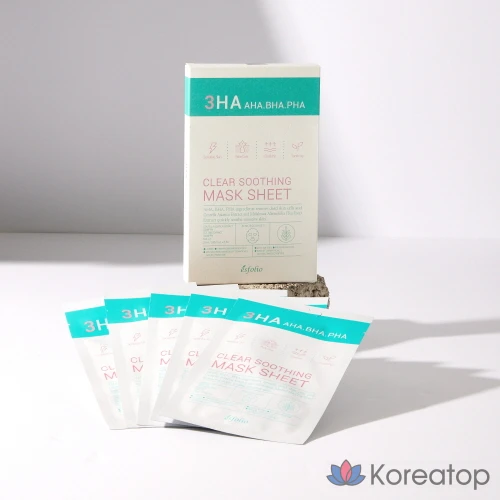 Тканевая маска для лица Esfolio Threeha Clear Soothing Mask, 10 шт.