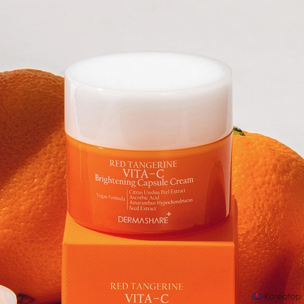 Крем Dermashare Vegan Red Orange Vitamin C Brightening Capsule Cream, 50 мл, 1 шт.