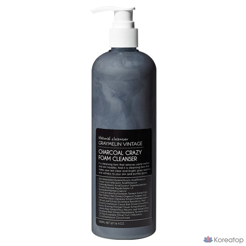 Очищающая пенка Graymelin Crazy Foam Cleanser Charcoal, 500 мл, 1 шт.