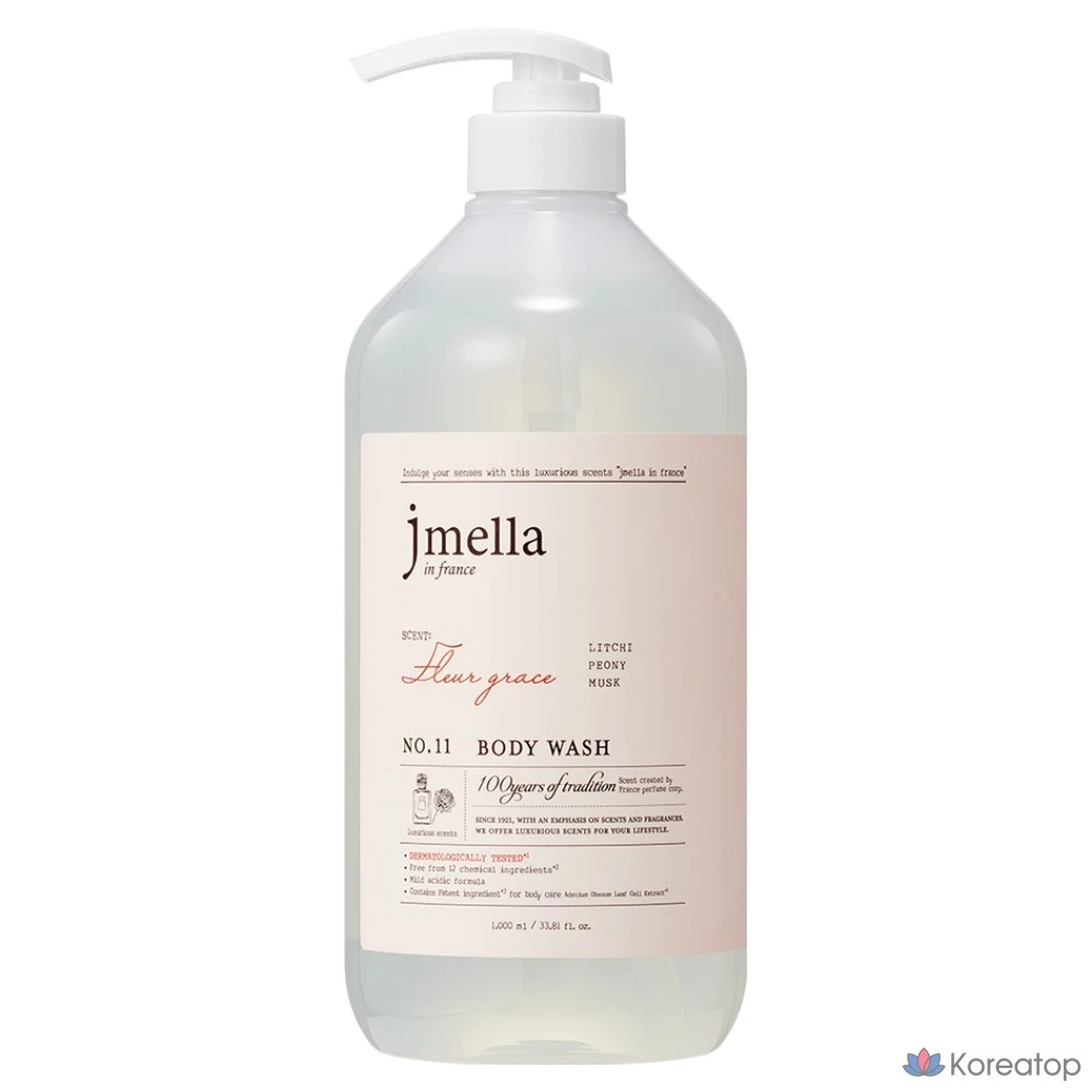 Гель для душа Jmella En France Fleur Grace Body Wash Rich & Peony, 1 л, 1 шт.