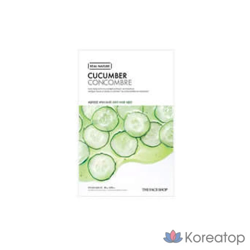 Тканевая маска для лица The Face Shop Real Nature Mask Sheet Cucumber, 25 шт., фото 2
