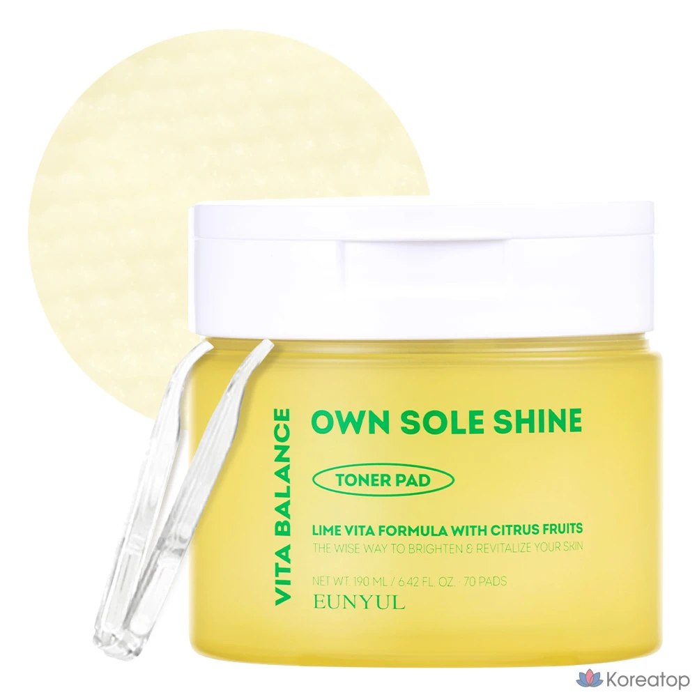 Тонер-пэды Eunyul Vita Balance All One Shine Toner Pad, 190 мл, 70 шт.