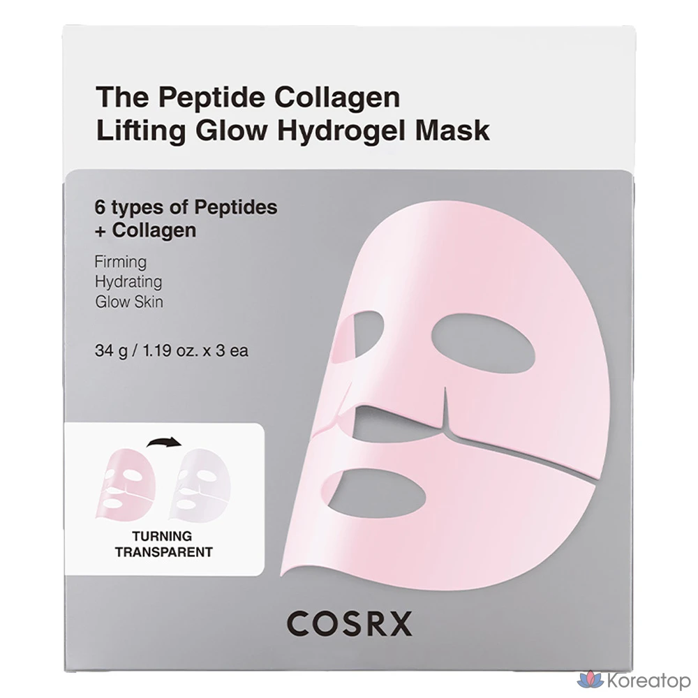 Тканевая маска для лица COSRX The Peptide Collagen Lifting Glow Hydrogel Mask, 3 шт.