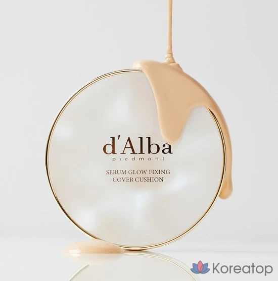Кушон d'Alba Serum Glow Fixing Cover Cushion Foundation, оттенок 21, 17 г, 1 шт., фото 2