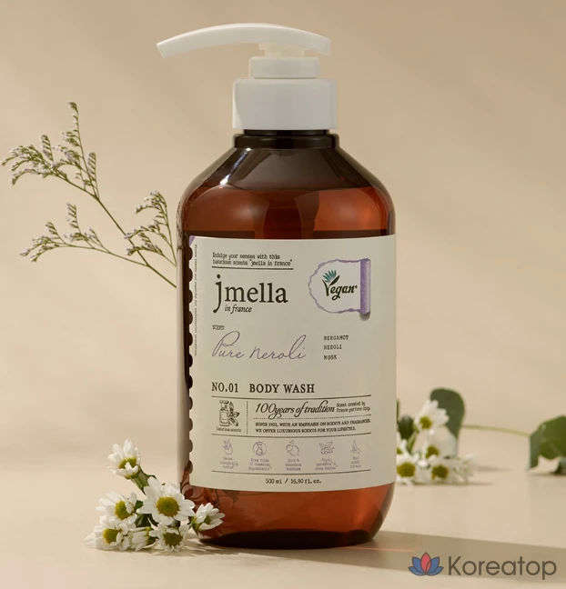 Гелевая основа для душа Jmella In France Pure Neroli Vegan Body Wash, аромат Orange Neroli, 500 мл, 1 шт.