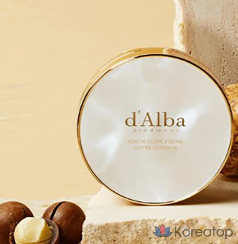 Кушон d'Alba Serum Glow Fixing Cover Cushion Foundation, оттенок 21, 17 г, 1 шт., фото 3