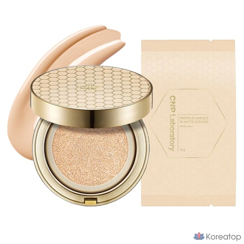 Кушон CNP Laboratory Propolis Ampoule In Matte Cushion, оттенок 21 Light Beige, 15 г + 15 г, 1 шт.