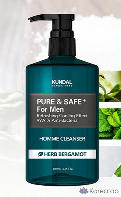 Очищающее средство для мужчин Kundal Pure &amp; Safe Cooling, 300 мл, 1 шт.