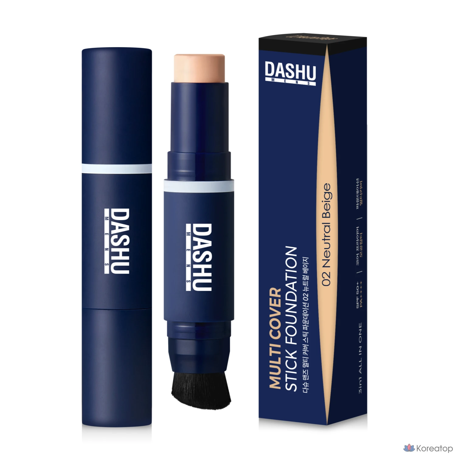 Стик-фундамент DASHU Men's Multi Cover Stick Foundation SPF50+ PA++++, оттенок 23-24, 12 г, 1 шт., фото 2