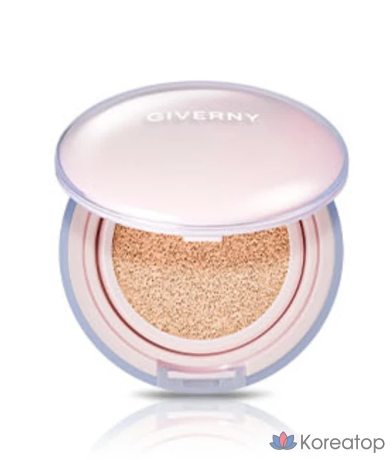 Кушон Giverny Dewy Glossy Cushion Foundation (основа + сменный блок), оттенок 21NW Light Beige, 13 г, 1 шт.