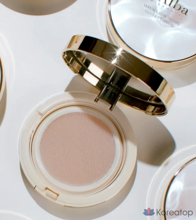 Кушон d'Alba Serum Glow Fixing Cover Cushion Foundation, оттенок 21, 17 г, 1 шт., фото 7