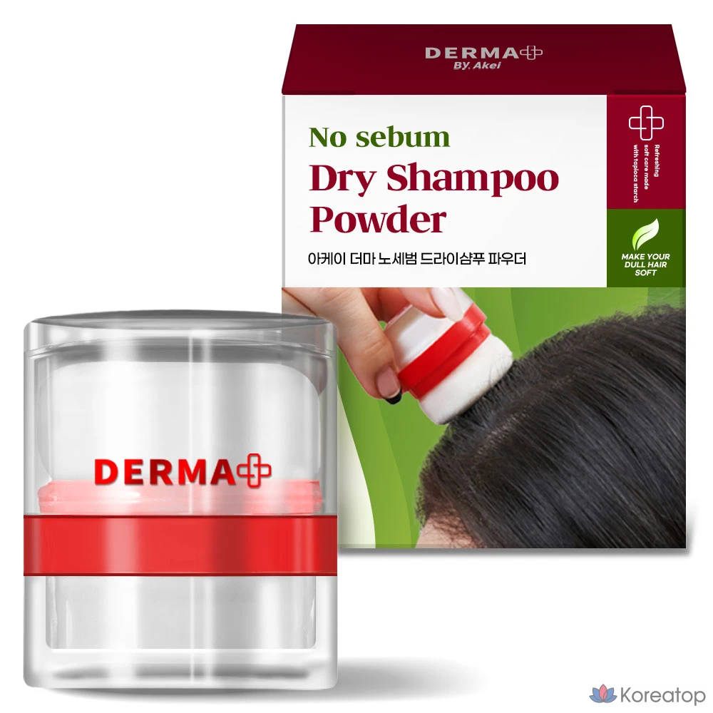 Сухой шампунь Akei Derma+ No Sebum Hair Dry Shampoo Powder, аромат Fruit, 4 г, 1 шт.
