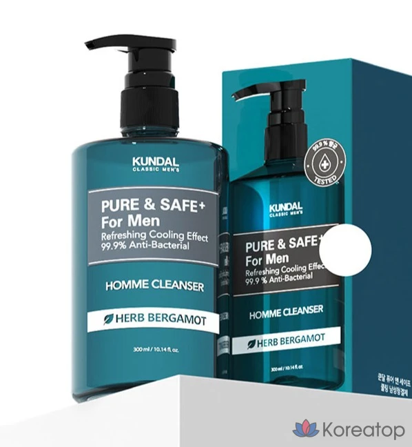 Очищающее средство для мужчин Kundal Pure &amp; Safe Cooling, 300 мл, 1 шт.