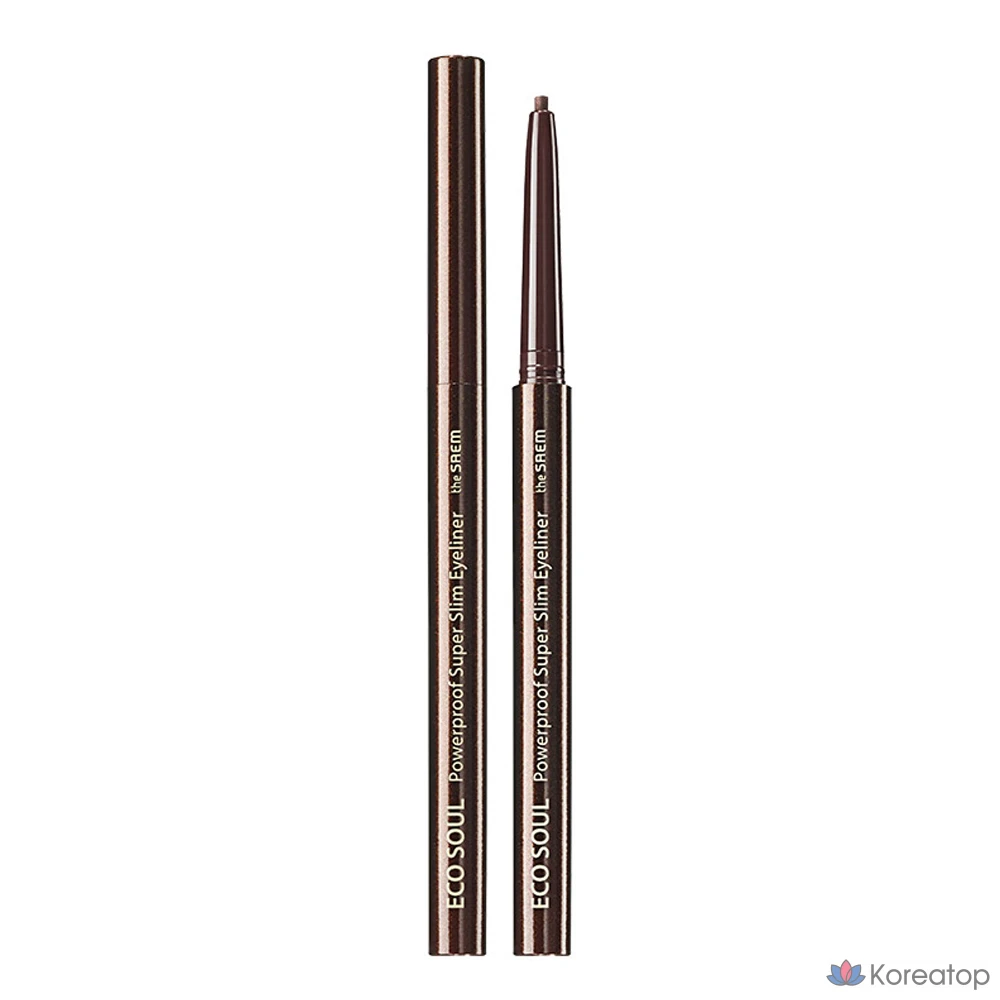 Подводка для глаз The Saem Eco Soul Powerproof Super Slim Eyeliner, оттенок Choco Brown, 0.1 г, 1 шт.