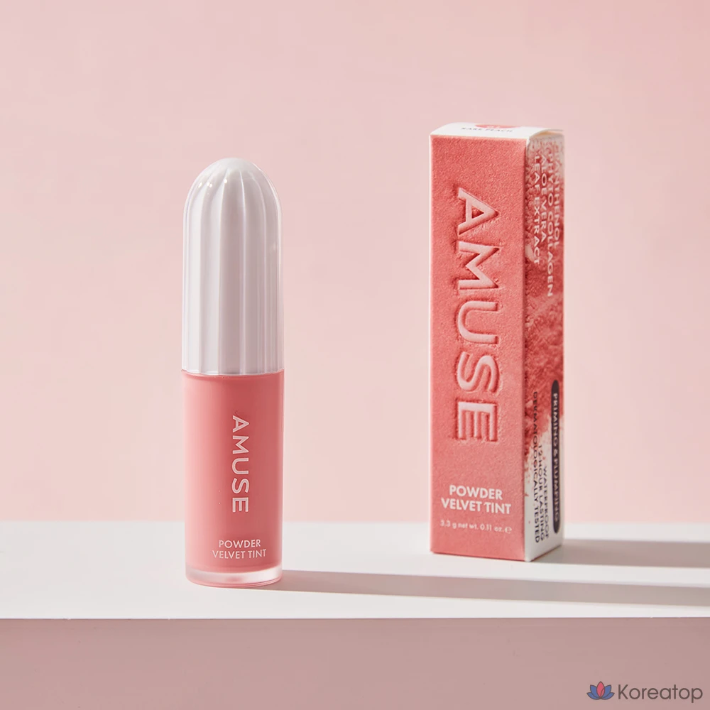 Тинт для губ AMUSE Powder Velvet Tint, оттенок 01 Rare Peach, 1 шт., фото 2