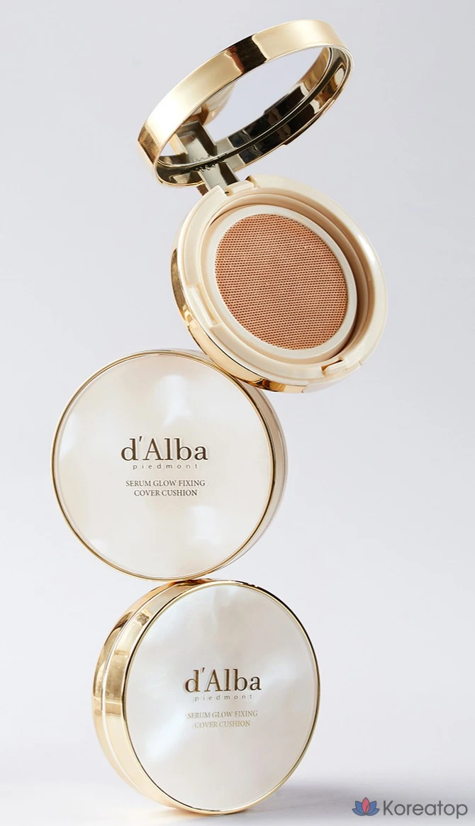 Кушон d'Alba Serum Glow Fixing Cover Cushion Foundation, оттенок 21, 17 г, 1 шт., фото 9