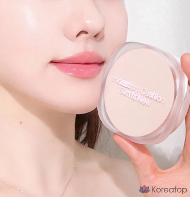Кушон The Face Shop Ink Lasting Slim Fit New Cushion Foundation Refill, оттенок V201 Apricot Beige, 12 г, 1 шт., фото 3