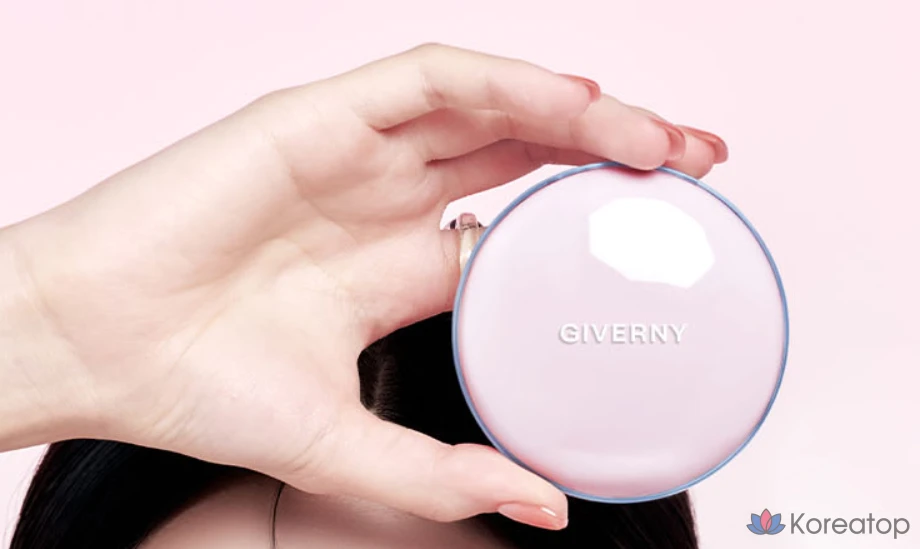 Кушон Giverny Dewy Glossy Cushion Foundation (основа + сменный блок), оттенок 21NW Light Beige, 13 г, 1 шт.
