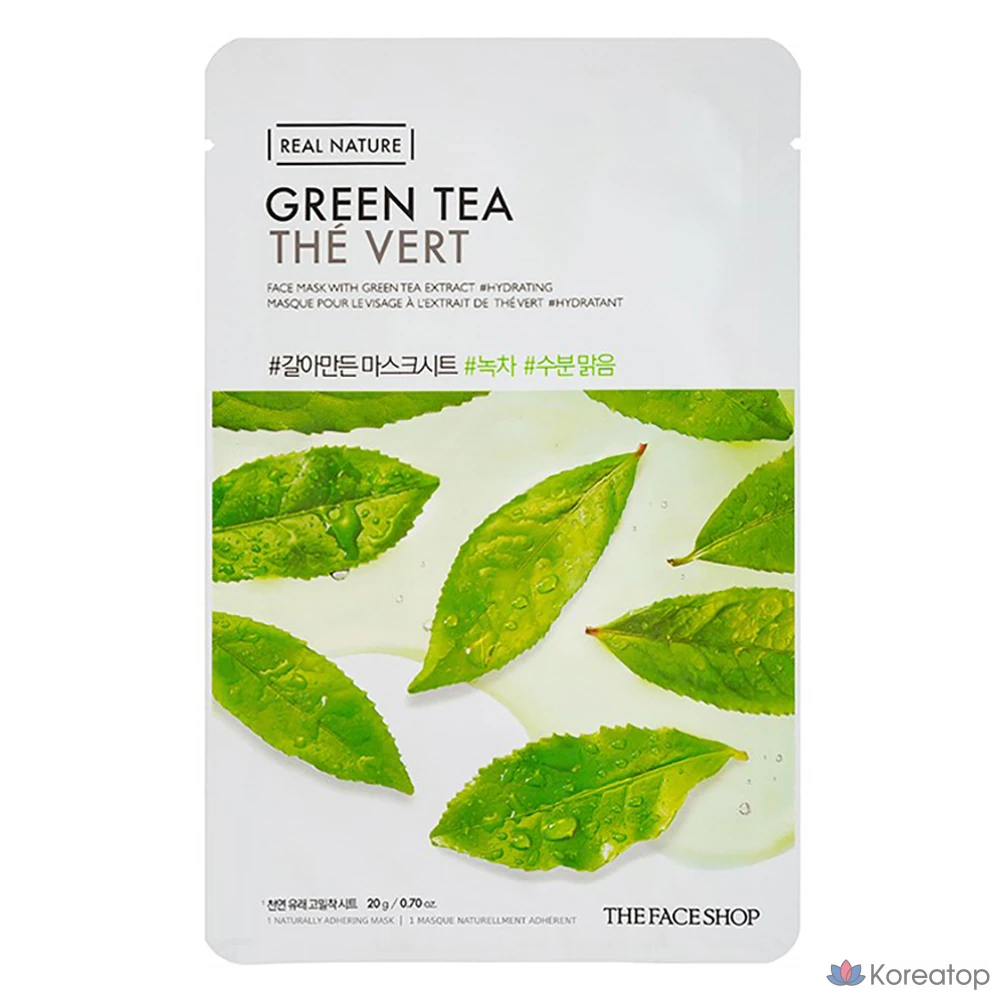Тканевая маска для лица The Face Shop Grinded Mask Sheet Green Tea, 20 г, 1 шт.
