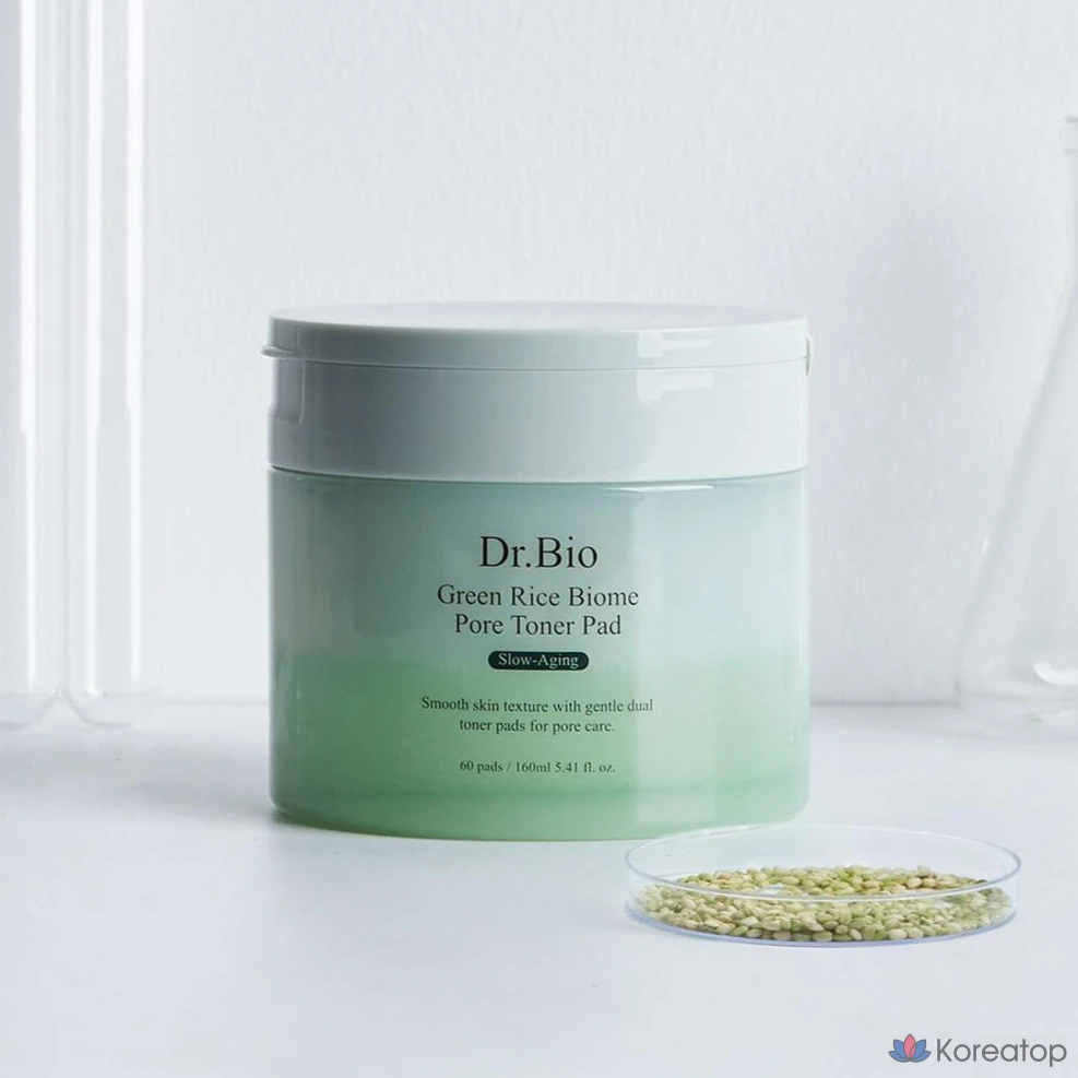 Тонер-пэды Dr. Bio Green Rice Biome Whitening Toner Pad, 160 мл, 60 шт.
