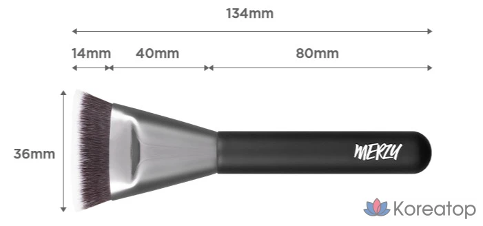 Кисть для нанесения тонального средства MERZY The Airy Fitting Foundation Brush, черный, 1 шт.