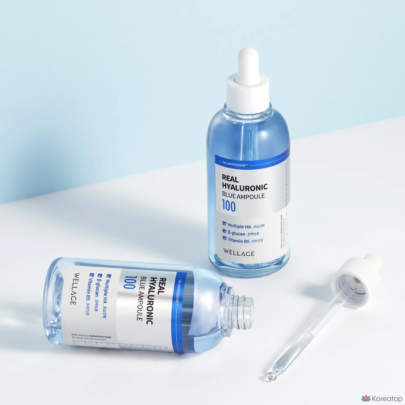 Ампульная сыворотка WELLAGE Real Hyaluronic Blue 100 Ampoule, 100 мл + 75 мл, 1 шт.