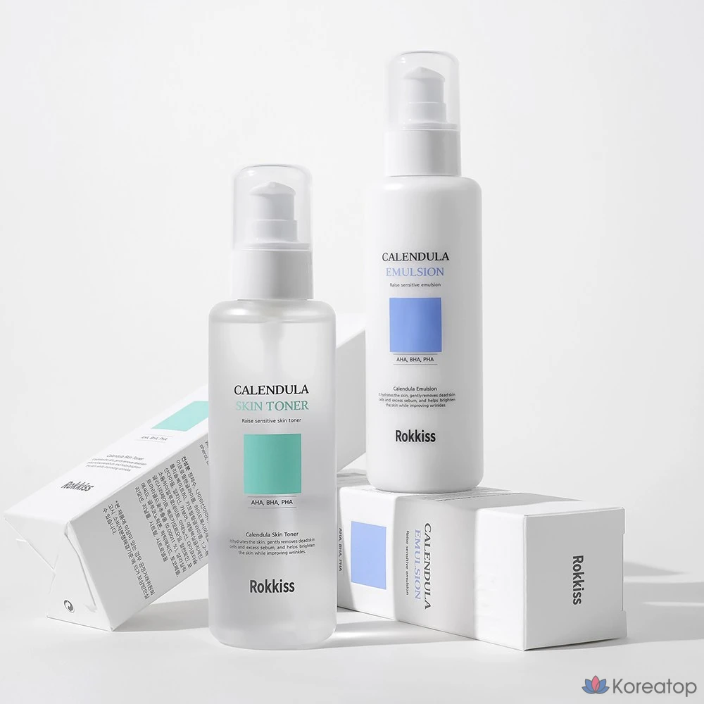 Набор для ухода Rokkiss Calendula Skin Toner + Emulsion Set, 150 мл + 150 мл, 1 шт.