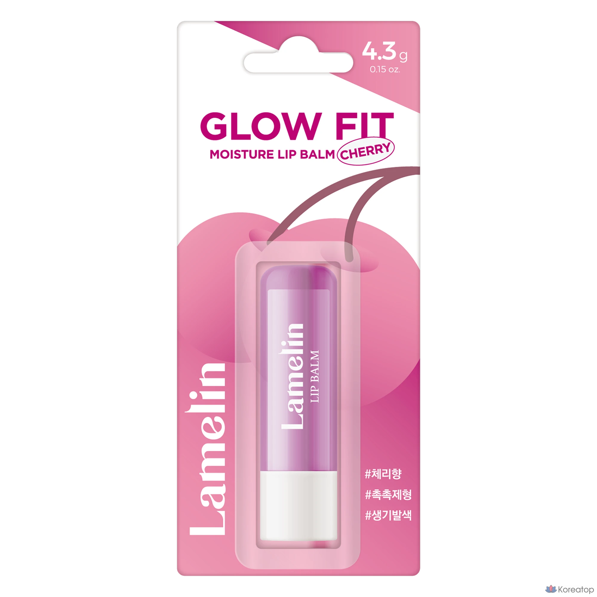 Бальзам для губ Lamelin Glow Fit Moisture Lip Balm, оттенок Cherry Red, 4.3 г, 1 шт.