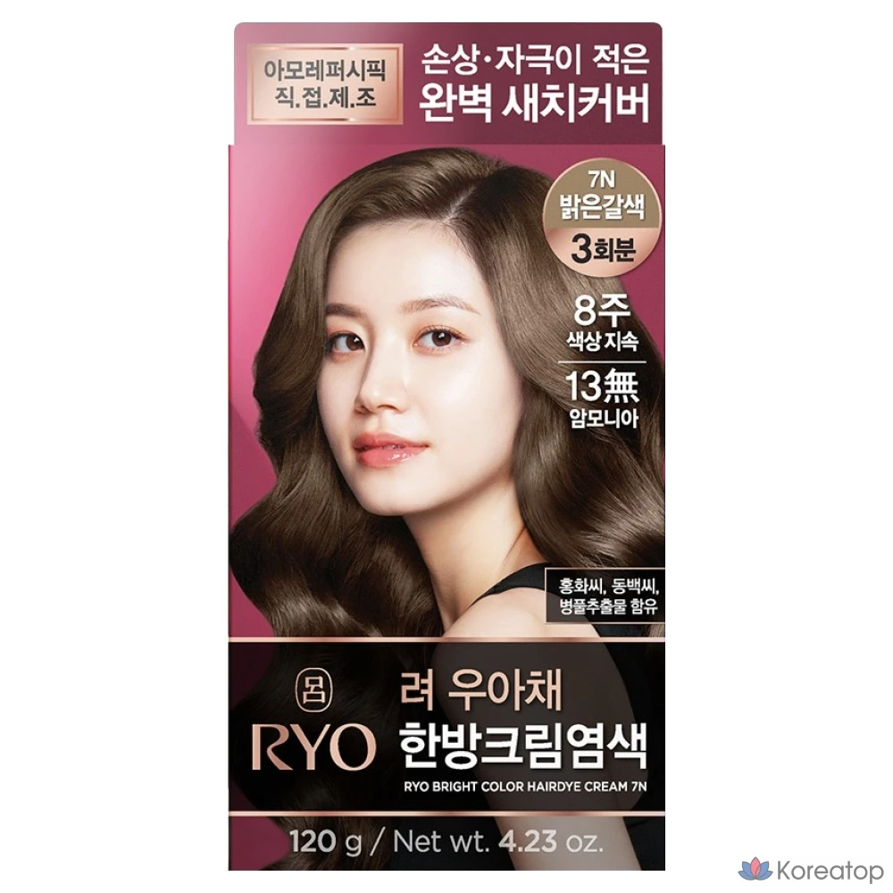 Краска для волос Ryo Uachae Meotnaegi Saichi Cream, оттенок 7N Bright Brown, 1 шт.