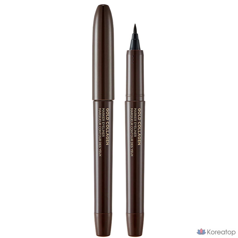 Айлайнер The Face Shop Gold Collagen Marker Pen, оттенок 02 Brown, 1 г, 1 шт.