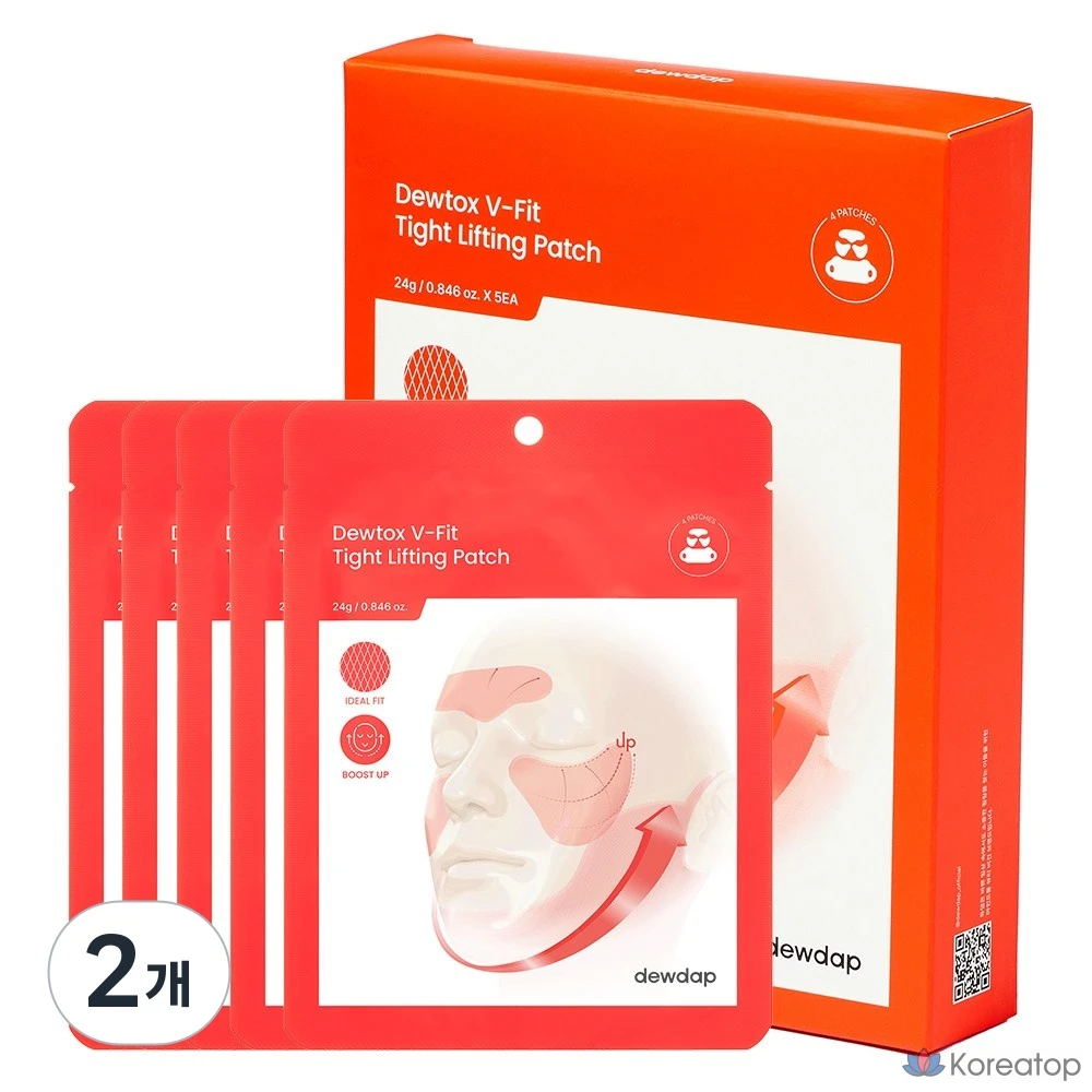 Тканевая маска для лица dewdap Face Lifting Patch V-Fit Tight, 5 шт., 2 шт.