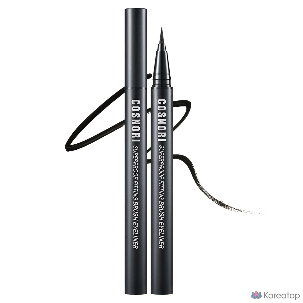 Айлайнер-кисть Cosnori Superproof Fitting Brush Eyeliner, оттенок 01 Black, 0.6 г, 1 шт.