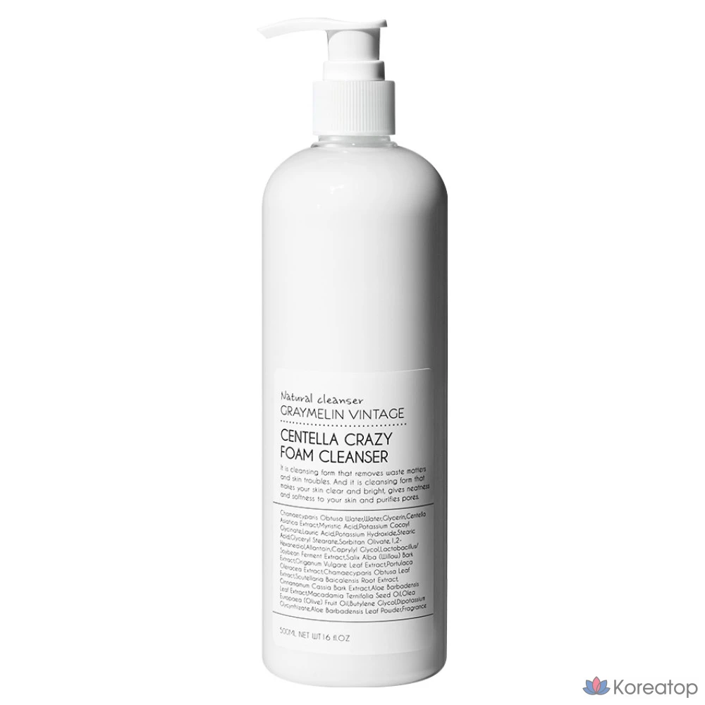 Пенка для умывания Graymelin Crazy Foam Cleanser Centella, 500 мл, 1 шт.
