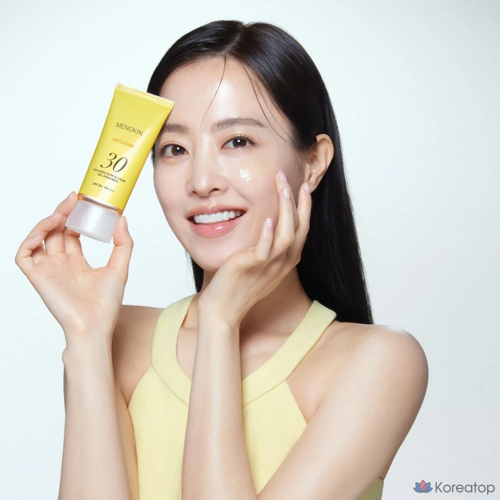 Солнцезащитный крем MENOKIN 30 Second Glow &amp; Clear Gel Sunscreen Bright SPF50+ PA++++, 50 мл, 1 шт.
