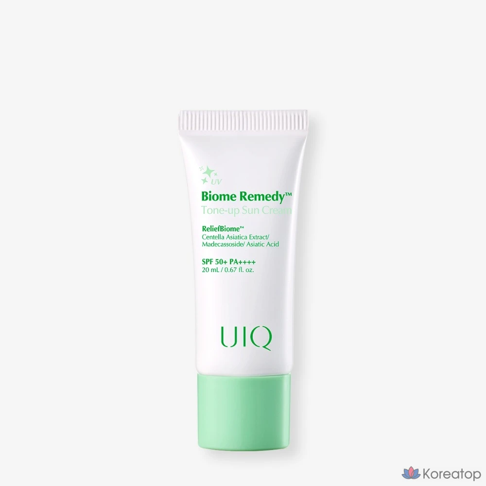 Солнцезащитный крем UIQ Biome Remedy Tone-Up, оттенок Green, 20 мл, 1 шт.