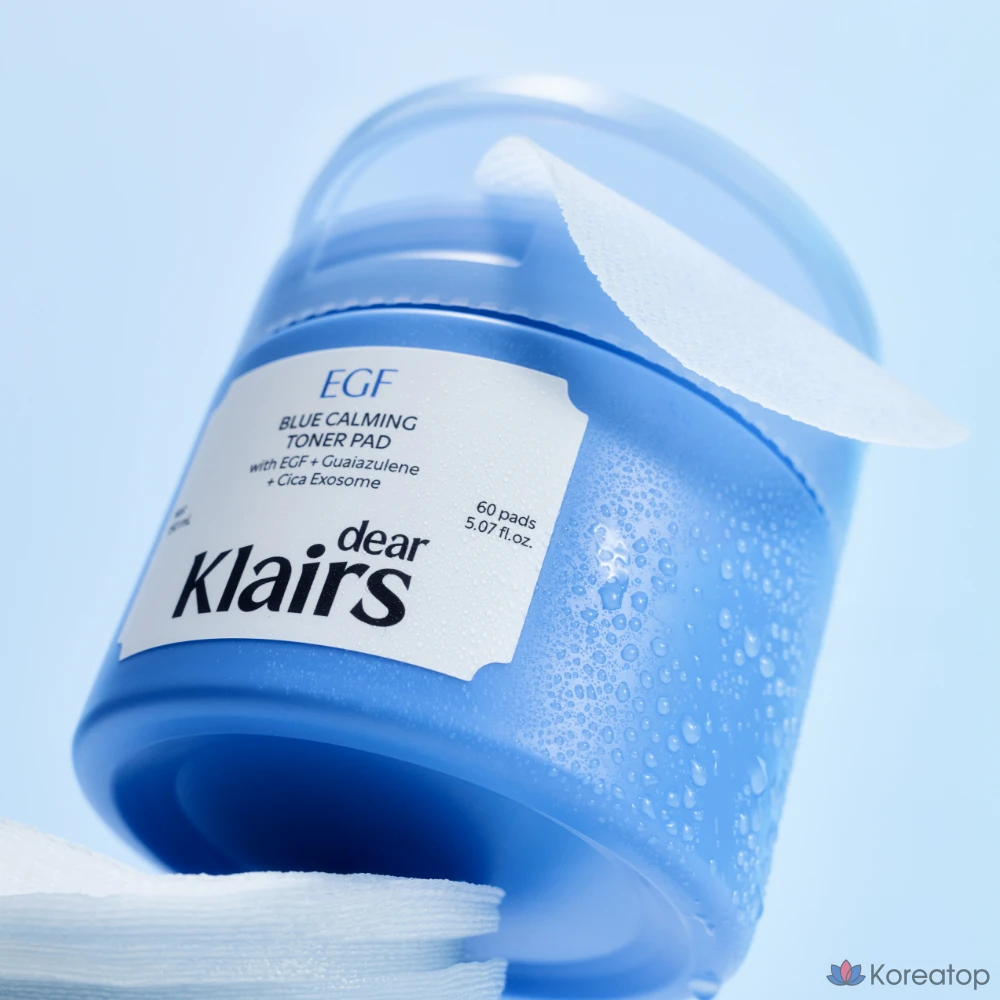 Тонер-пэды Dear, Klairs EGF Blue Calming Toner Pad, 150 мл, 60 шт.