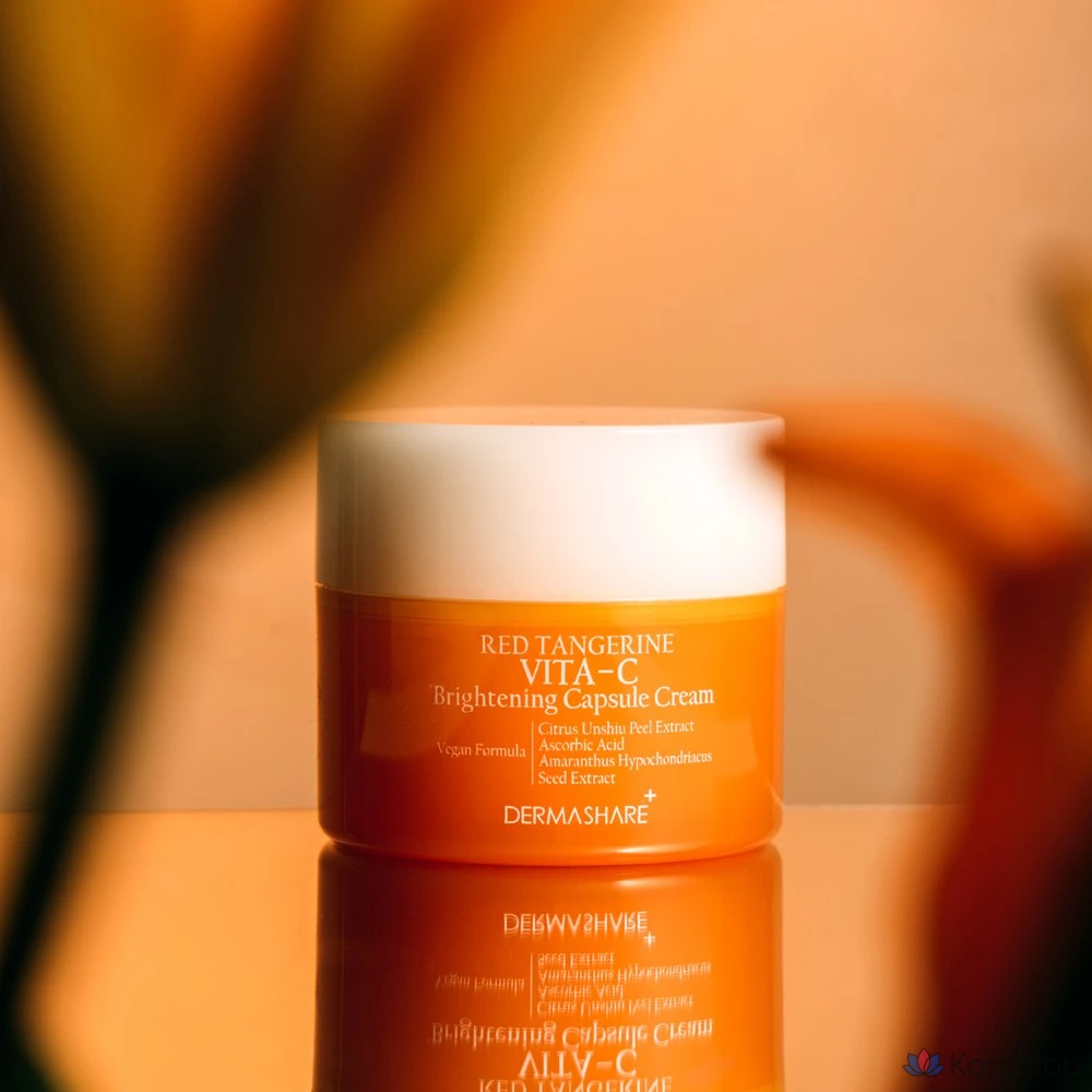 Ампульная сыворотка Dermashare Vegan Red Orange Vitamin C Brightening Capsule Serum + Cream Set, 100 мл, 1 шт.