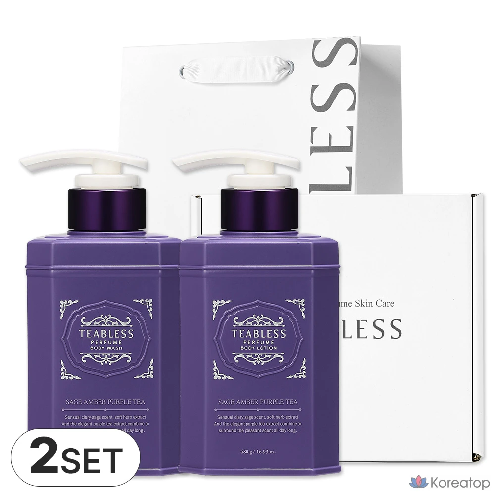 Набор для ухода TEABLESS Sage Amber Purple Tea Perfume Body Lotion & Body Wash Gift Set, 2 шт.