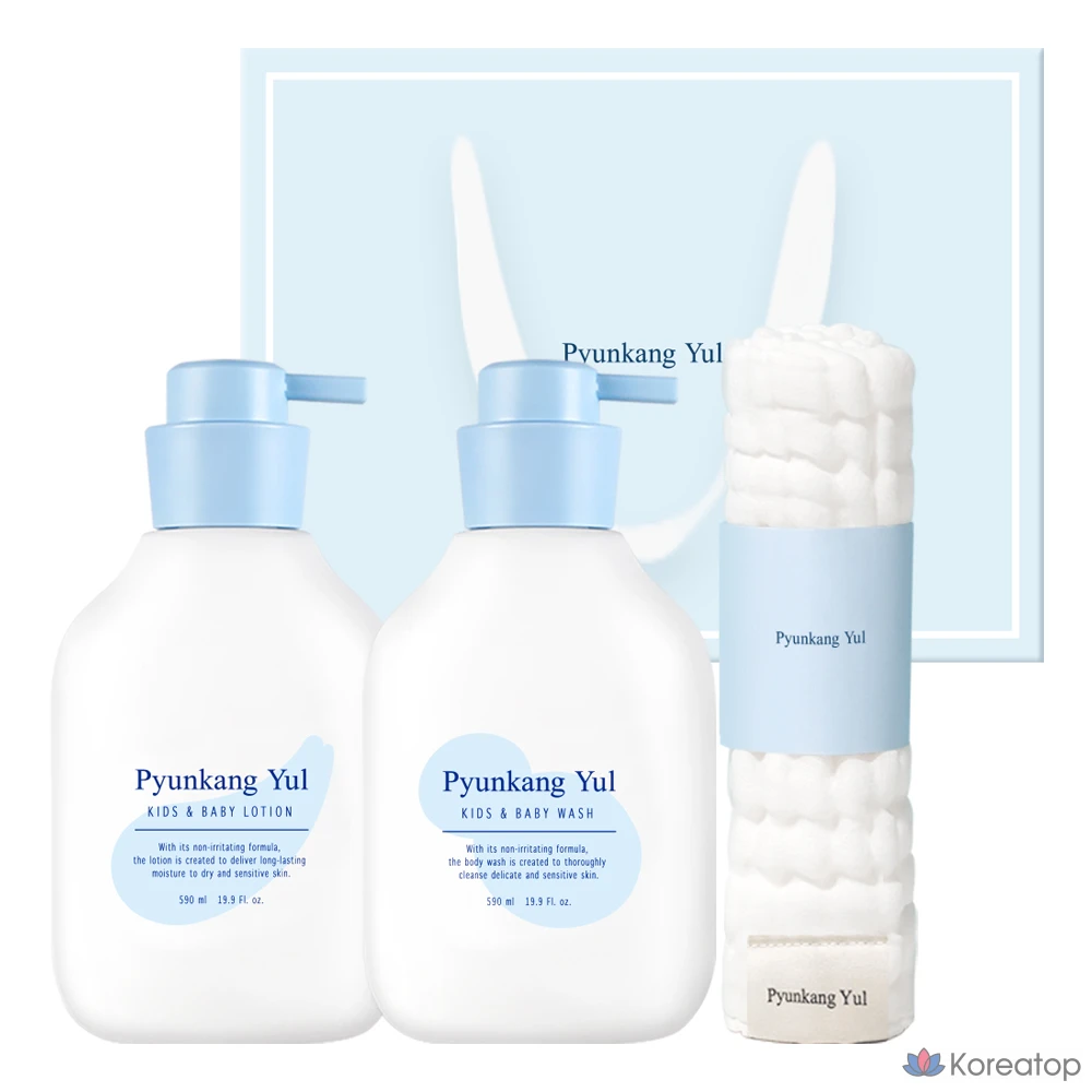 Набор для ухода Pyunkang Yul Kids &amp; Baby Line 3-piece Set (Lotion + Wash + Gauze), 1 шт.