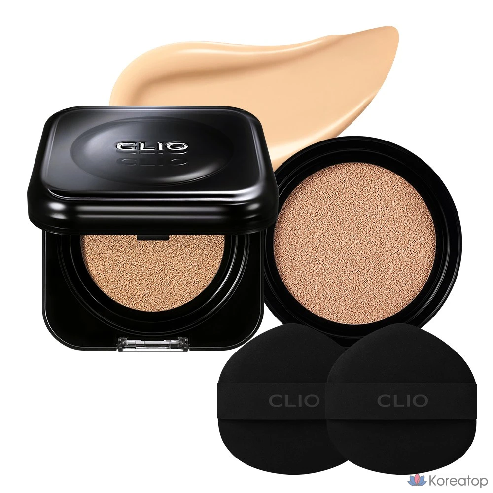 Кушон Clio Kill Cover Founwear Cushion Set (Основной блок + Рефил + 2 спонжа), оттенок 23N Ginger, 1 шт.