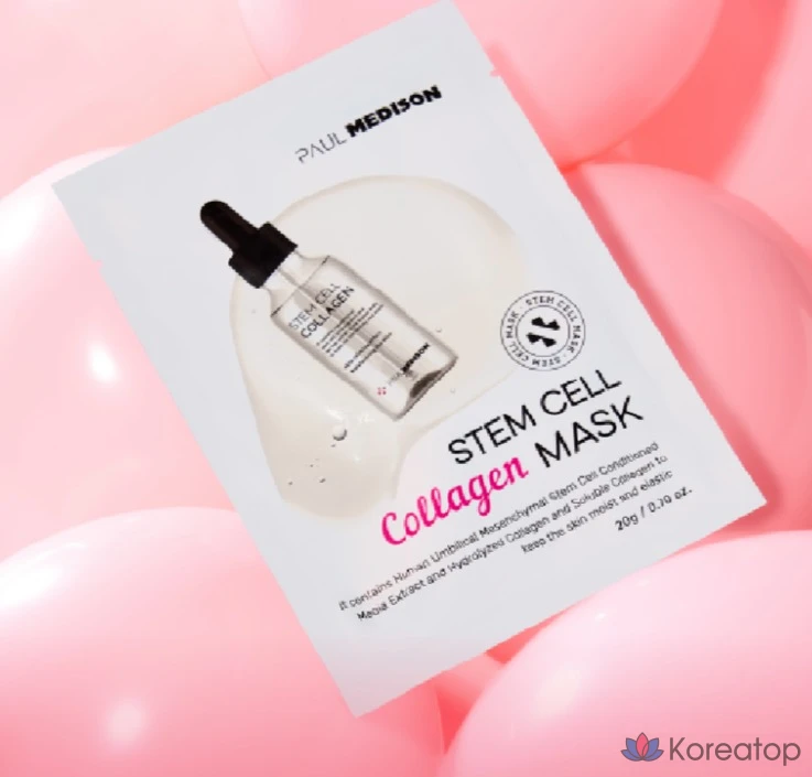 Тканевая маска для лица PAUL MEDISON Stem Cell Collagen Mask, 30 шт., фото 2